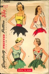 4350 SIMPLICITY 1953 SIMPLE TO MAKE SLVLSS DAY OR NIGHT BLOUSE PATTERN 16 34 OR 14 32